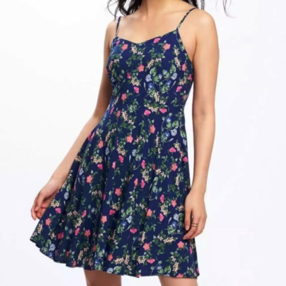 Blue Floral Sundress Size Medium